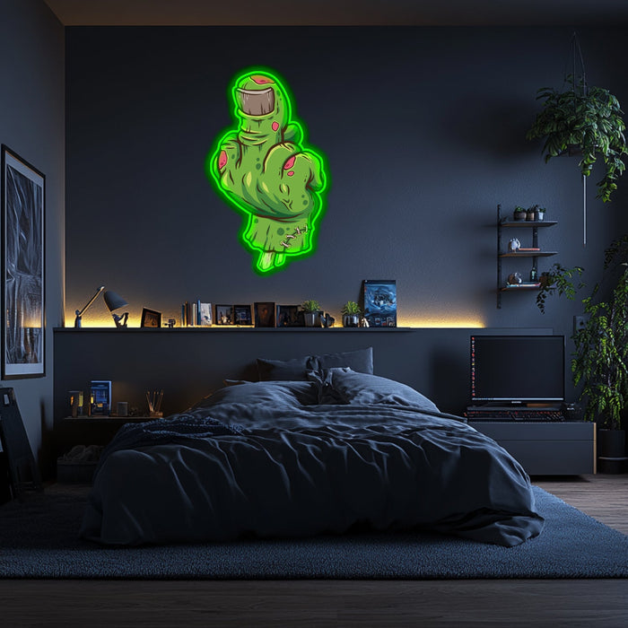 UV Printed Zombie Hand Neon Wall Art- LV0098