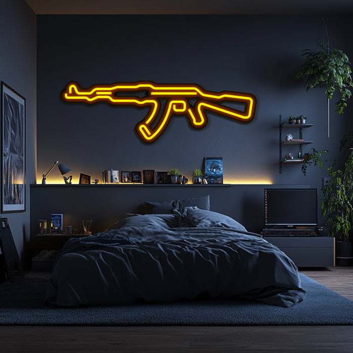 AK47 Weapon Metal Neon Wall Art- LN0124