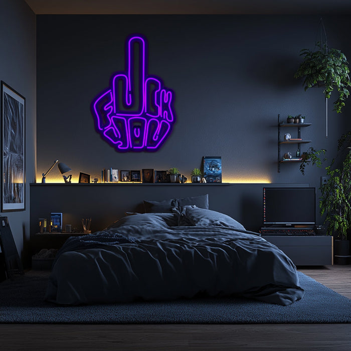 Fuck You Metal Neon Wall Art- LN0137
