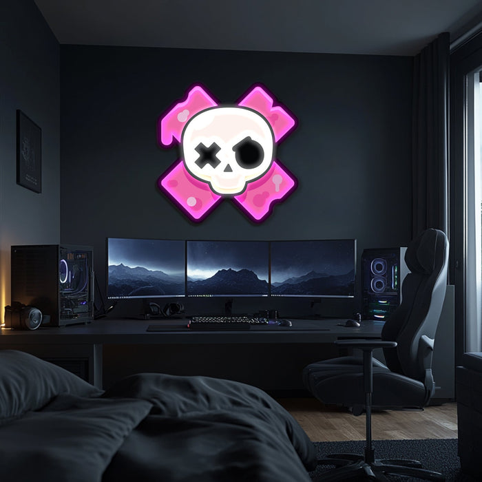 UV Printed Skull Neon Wall Art- LV0109