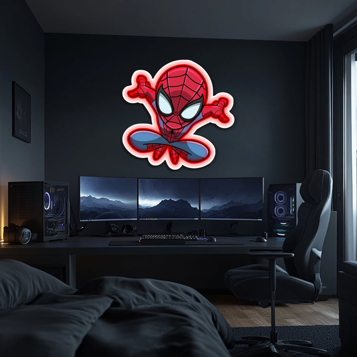 UV Printed Spider-Man Neon Wall Art- LV0093