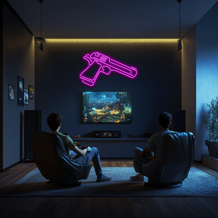 Deagle Weapon Metal Neon Wall Art- LN0125