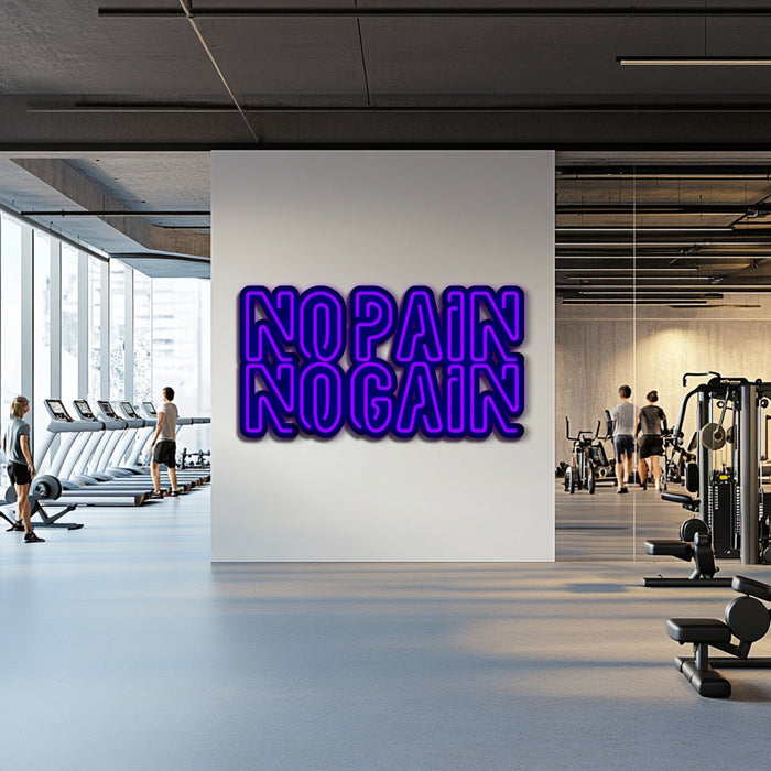 No Pain No Gain Metal Neon Wall Art- LN0110
