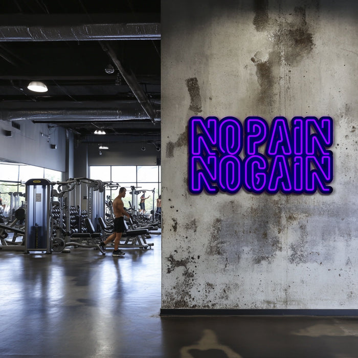 No Pain No Gain Metal Neon Wall Art- LN0110
