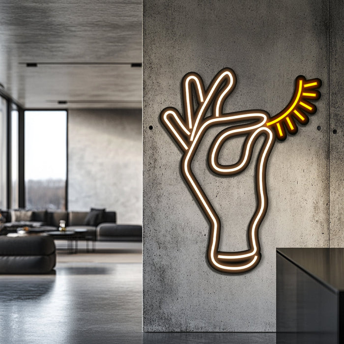 Hand Metal Neon Wall Art- LN0193