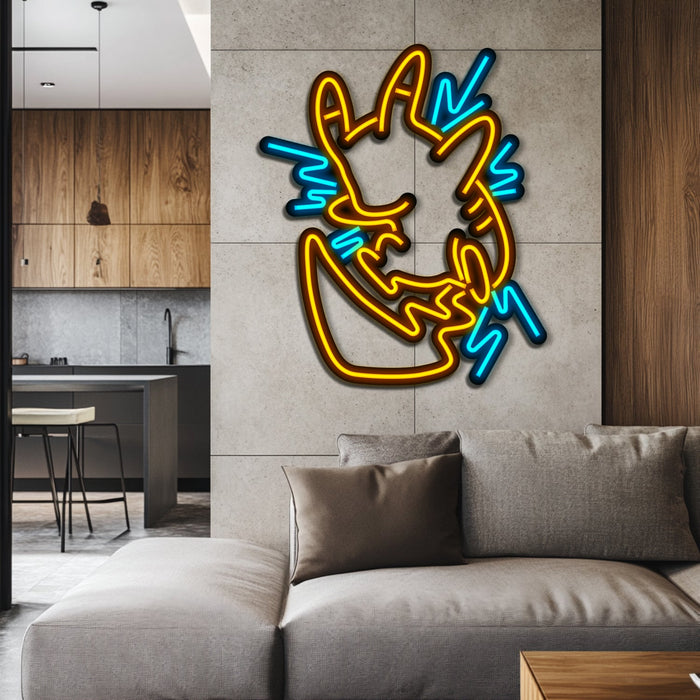 Pikachu Metal Neon Wall Art- LN0249
