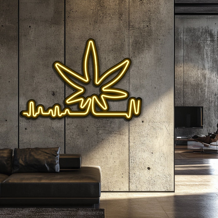 Weed Rythm Metal Neon Wall Art- LN0165