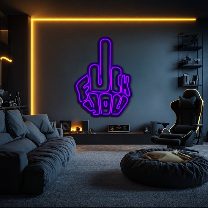 Fuck You Metal Neon Wall Art- LN0137