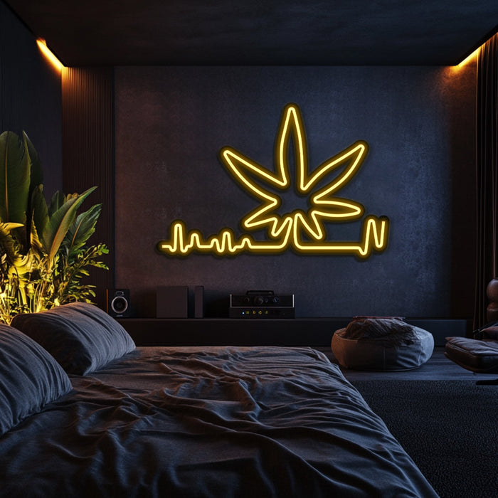 Weed Rythm Metal Neon Wall Art- LN0165