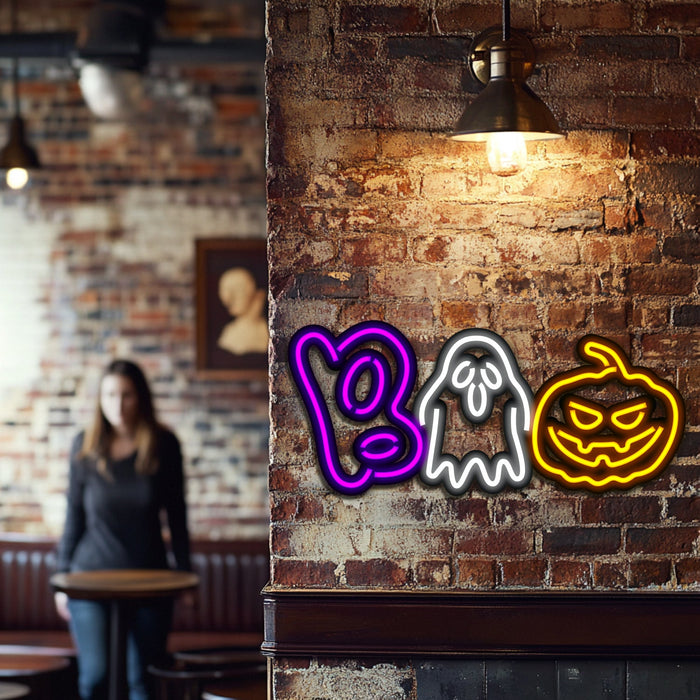 Boo Metal Neon Wall Art- LN0208