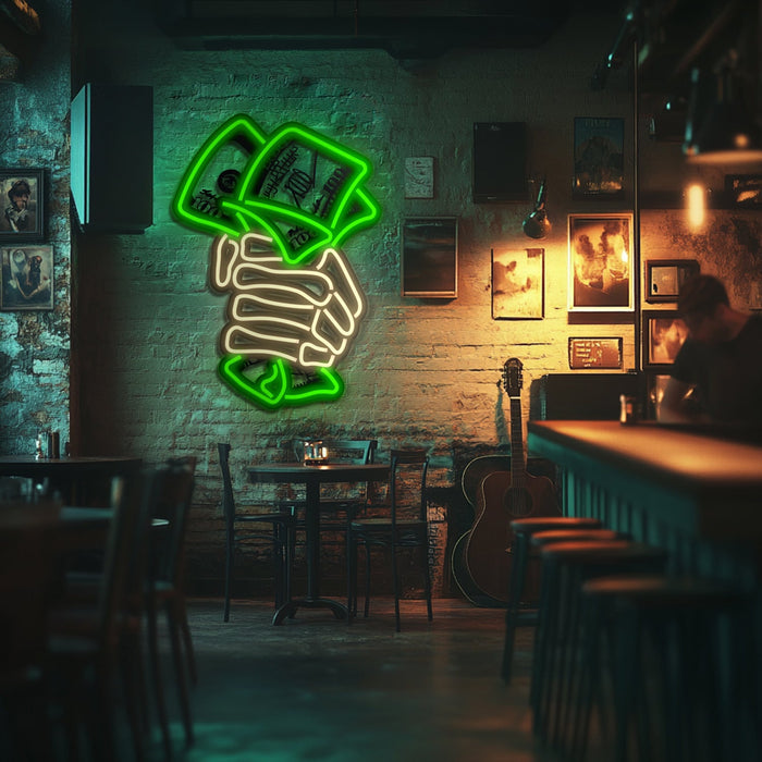 Skull Money Metal Neon Wall Art- LN0105