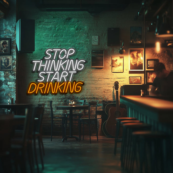 Start Drinking Metal Neon Wall Art- LN0240
