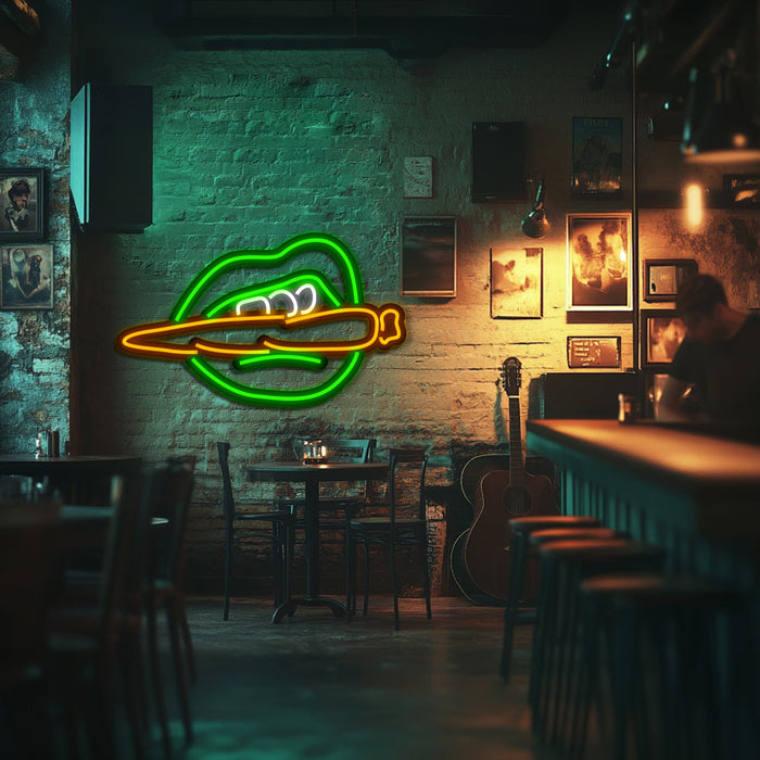 Smoke on Lips Metal Neon Wall Art- LN0161