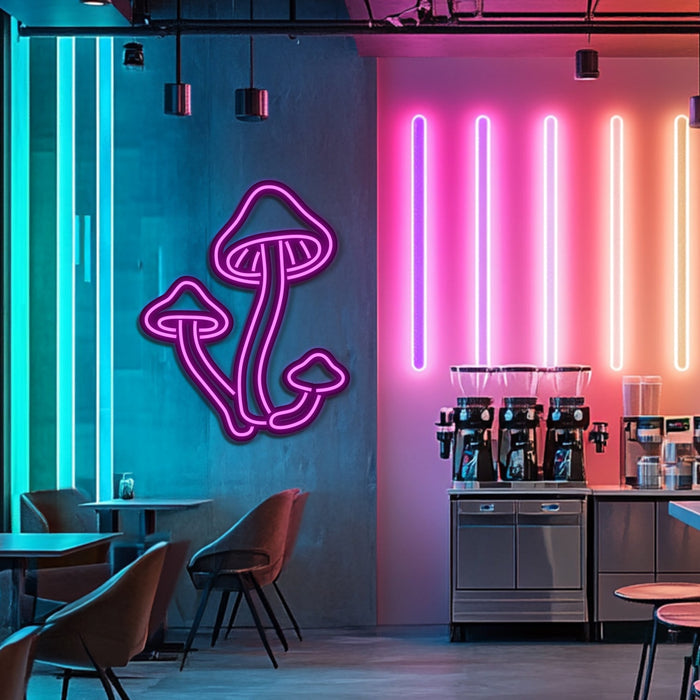 Mushrooms Metal Neon Wall Art- LN0163