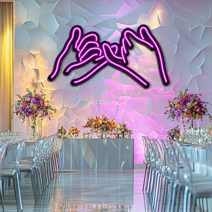 Hand in Hand Wedding Metal Neon Wall Art- LN0151