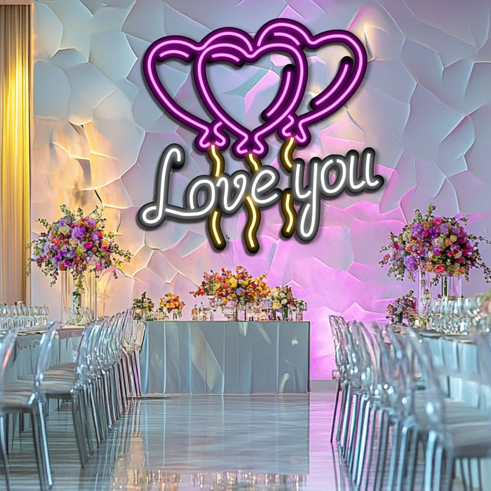 Love Balloons  Wedding Metal Neon Wall Art- LN0156