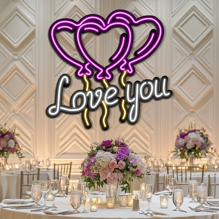 Love Balloons  Wedding Metal Neon Wall Art- LN0156