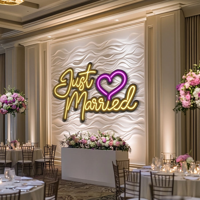 Just Married Wedding Metal Neon Wall Art- LN0153