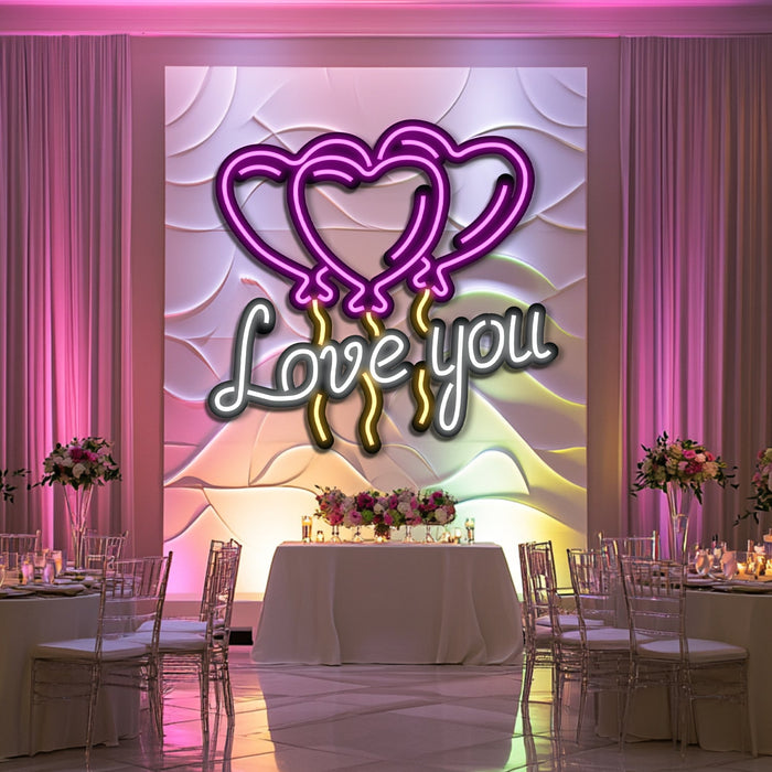 Love Balloons  Wedding Metal Neon Wall Art- LN0156