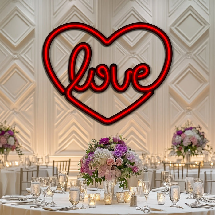 Love Wedding Metal Neon Wall Art- LN0245