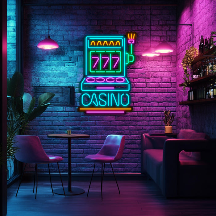 Slot Machine Metal Neon Wall Art- LN0120
