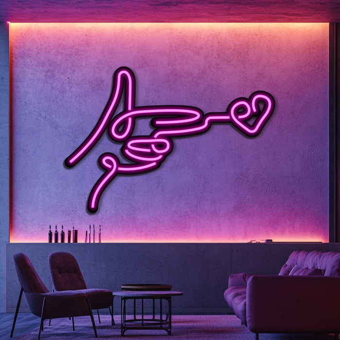 Heartfelt Weapon Metal Neon Wall Art- LN0126
