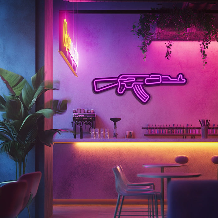 AK47 Weapon Metal Neon Wall Art- LN0123