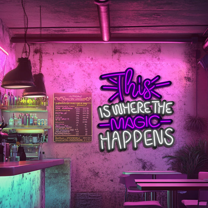 Magic Happens Metal Neon Wall Art- LN0148