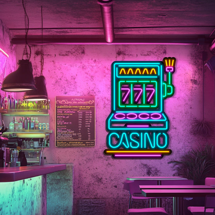 Slot Machine Metal Neon Wall Art- LN0120