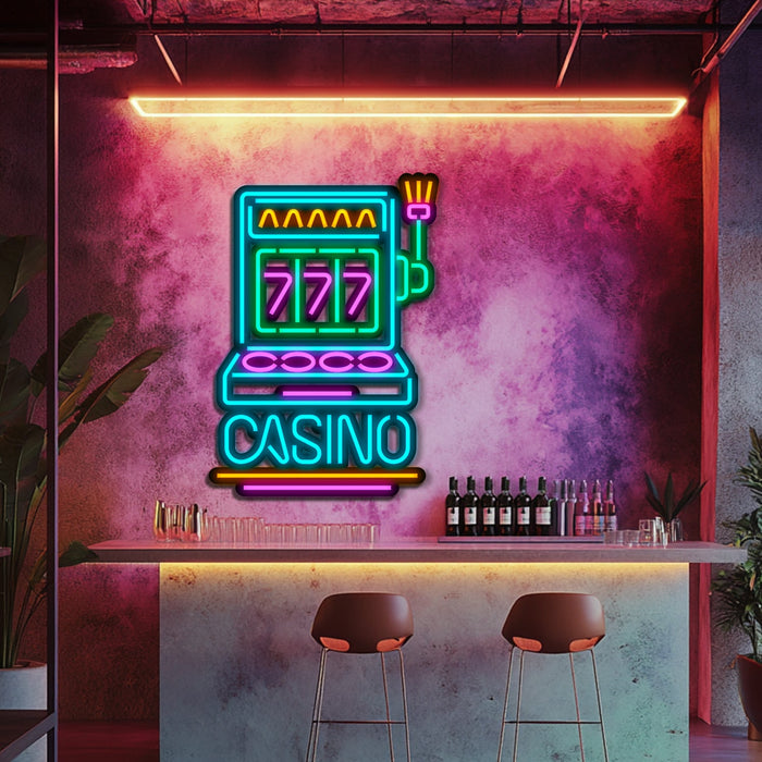 Slot Machine Metal Neon Wall Art- LN0120