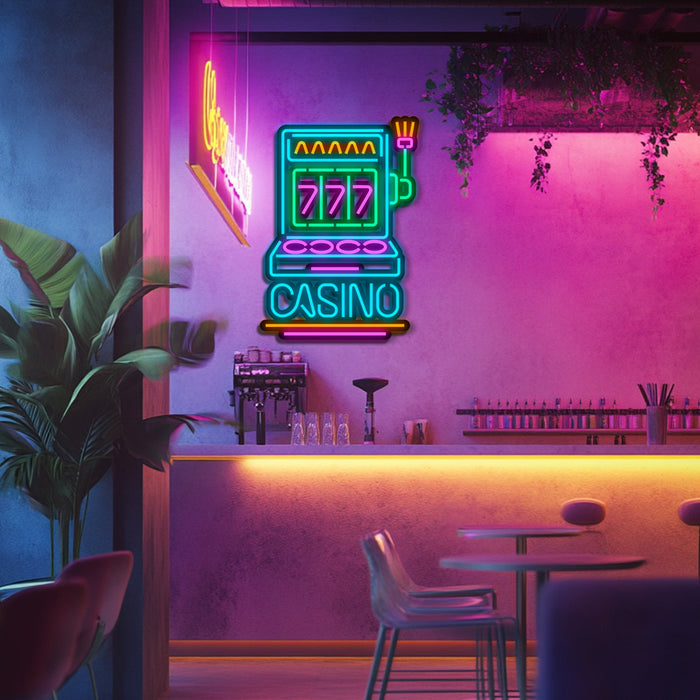 Slot Machine Metal Neon Wall Art- LN0120