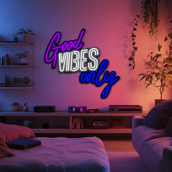 Good Vibes Only Metal Neon Wall Art- LN0231