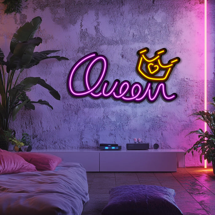 Queen Metal Neon Wall Art- LN0238