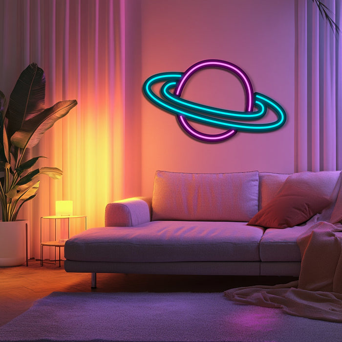 Saturn Metal Neon Wall Art- LN0199