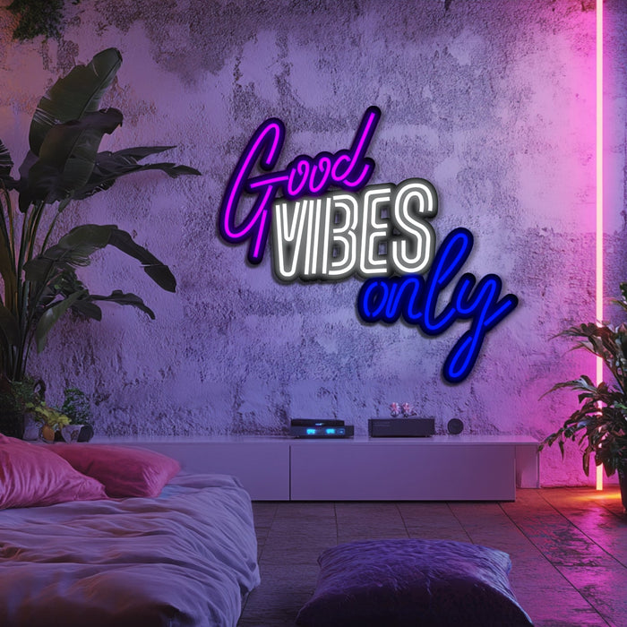 Good Vibes Only Metal Neon Wall Art- LN0231