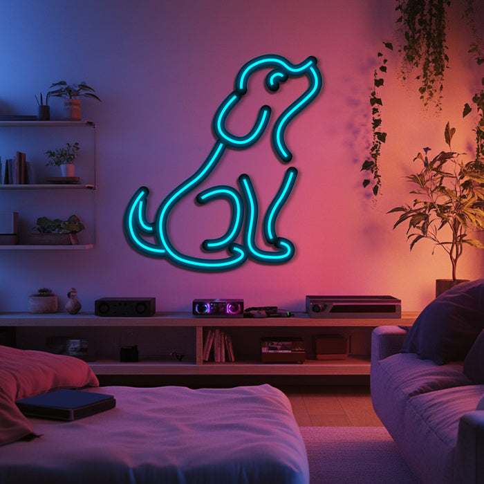 Dog Metal Neon Wall Art- LN0214