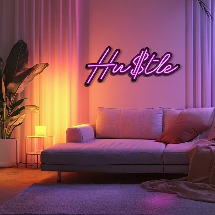 Hustle Metal Neon Wall Art- LN0235