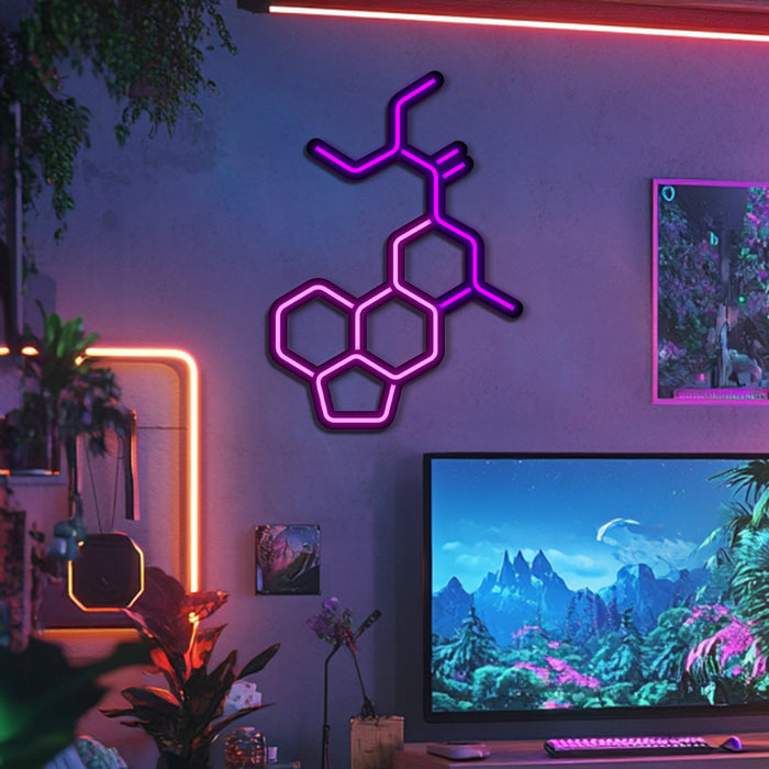 Psychedelic Molecule Metal Neon Wall Art- LN0162