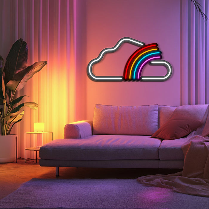Rainbow Cloud Metal Neon Wall Art- LN0198
