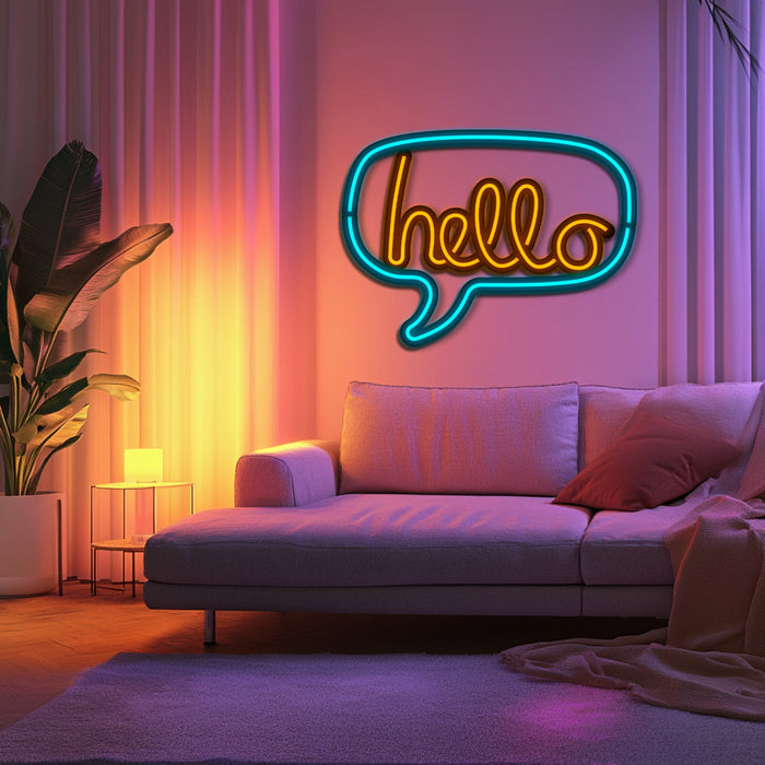 Hello Metal Neon Wall Art- LN0141