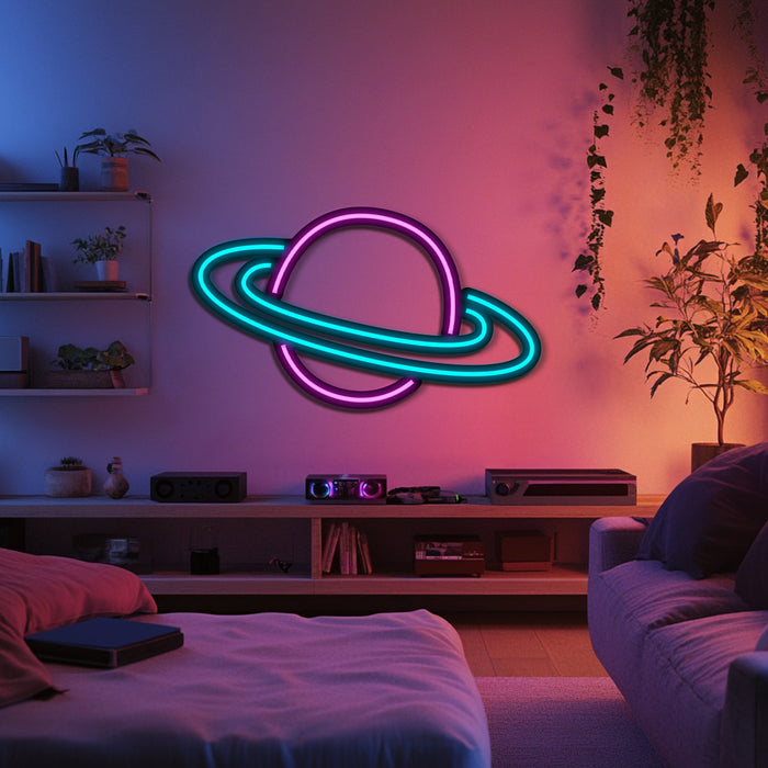 Saturn Metal Neon Wall Art- LN0199