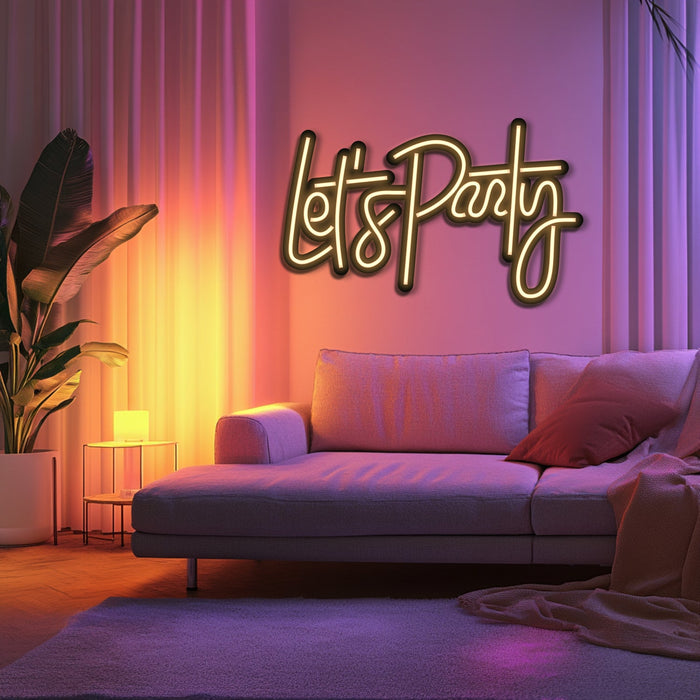 Let's Party Metal Neon Wall Art- LN0236