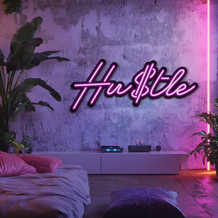 Hustle Metal Neon Wall Art- LN0235