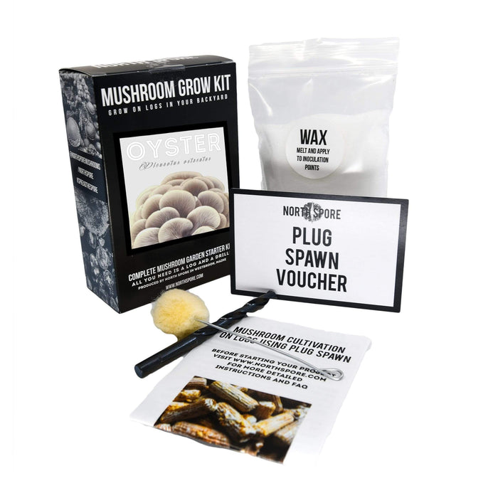 Organic Blue Oyster Mushroom Outdoor Log Growing Kit