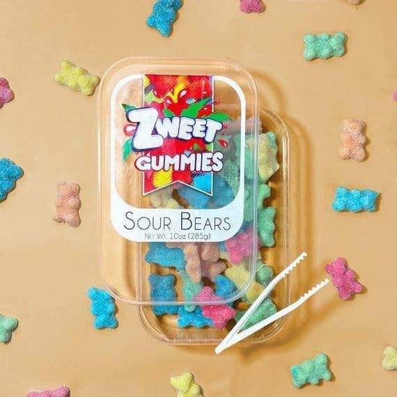 Neon Gummy Sour Bears | Zweet | 10 oz