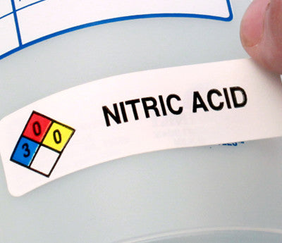 "Nitric Acid" HMIG Safety Labels, 0.75" x 2.5", 250/ROLL