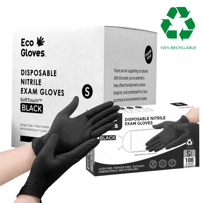 Nitrile Exam Gloves 5 Mil - BLACK (1,000 Gloves/Case) | Eco Gloves