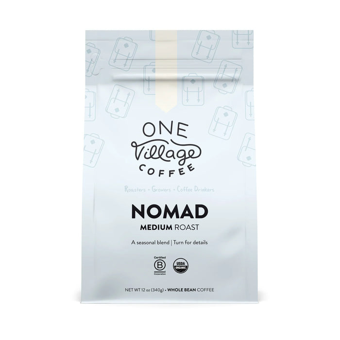 One Village Coffee Nomad Medium Roast Whole Bean Coffee - Case of 6 x 12 Oz Bags