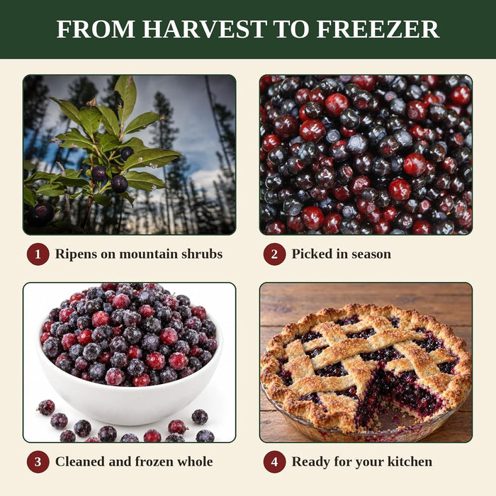 Frozen Northern Mountain Huckleberries, Whole Berries, 5 lb
