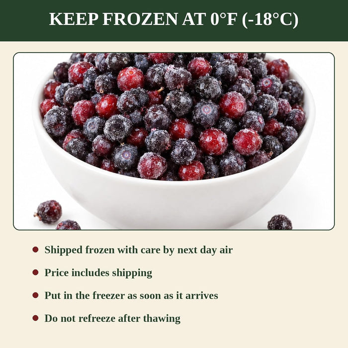 Frozen Northern Mountain Huckleberries, Whole Berries, 5 lb